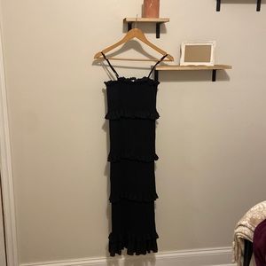 DAY&NIGHT Black vintage ruffle maxi dress